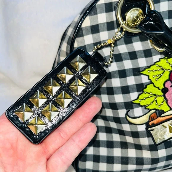 Betsey Johnson Black and White Checkered Handbag - Picture 6 of 13